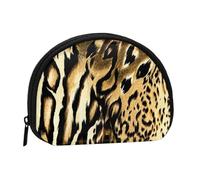 Borsa portaoggetti per assorbenti igienici per il trucco, piccola, in pelle di leopardo, leone, tigre, pelliccia, tigrata, portamonete per cosmetici da donna