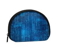 Borsa portaoggetti per assorbenti igienici per il trucco, portamonete per cosmetici da donna, codice binario blu del programmatore