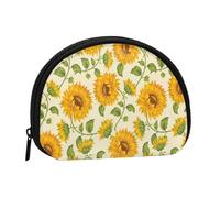 Borsa portaoggetti per assorbenti igienici per il trucco, portamonete per cosmetici da donna, motivo: girasole disegnato