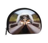 Borsa portaoggetti per assorbenti igienici per il trucco Rough Collie Bokeh Railway Dogs Pets RoughSmall, portamonete per cosmetici da donna