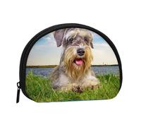 Borsa portaoggetti per assorbenti igienici per il trucco Schnauzer Lawn Pets Gray Dogs Chnauzer, piccola, portamonete per cosmetici da donna