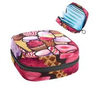 Borsa portaoggetti per assorbenti igienici, sacchetto mestruale per coppette mestruali, organizer per assorbenti femminili, gelati, macaron e caramelle