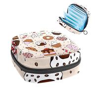 Borsa portaoggetti per assorbenti igienici, sacchetto mestruale per coppette mestruali, organizer per assorbenti femminili, ciambelle, torte, gelati, pasticcini