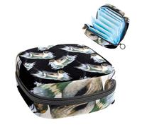 Borsa portaoggetti per assorbenti igienici, sacchetto mestruale per coppette mestruali, organizer per assorbenti femminili, anatra selvatica su nero