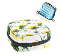 Borsa portaoggetti per assorbenti igienici, sacchetto mestruale per coppette mestruali, organizer per assorbenti femminili, girasole selvatico e camomilla