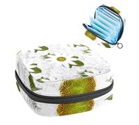 Borsa portaoggetti per assorbenti igienici, sacchetto mestruale per coppette mestruali, organizer per assorbenti femminili, pittura a olio, camomilla bianca
