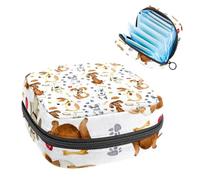 Borsa portaoggetti per assorbenti igienici, sacchetto mestruale per coppette mestruali, organizer per assorbenti femminili, cani e ossa, giocattoli con impronte di impronte
