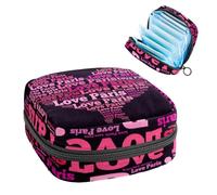 Borsa portaoggetti per assorbenti igienici, sacchetto mestruale per coppette mestruali, organizer per assorbenti femminili, Love Paris Word of Heart