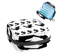 Borsa portaoggetti per assorbenti igienici, sacchetto mestruale per coppette mestruali, organizer per assorbenti femminili, streghe e scope di Halloween