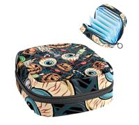 Borsa portaoggetti per assorbenti igienici, sacchetto mestruale per coppette mestruali, organizer per assorbenti femminili, bulbo oculare umano di Halloween, caramelle brucianti ossa rotte