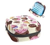 Borsa portaoggetti per assorbenti igienici, sacchetto mestruale per coppette mestruali, organizer per assorbenti femminili, torte, gelati, lecca-lecca e caffè