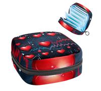 Borsa portaoggetti per assorbenti igienici, San Valentino, battito cardiaco 1982, borsa per kit per il primo ciclo mestruale per ragazze e donne, sacchetto per coppette mestruali femminili borse per