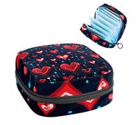 Borsa portaoggetti per assorbenti igienici, San Valentino, battito cardiaco 2004, borsa per kit per il primo ciclo mestruale per ragazze e donne, sacchetto per coppette mestruali femminili borse per