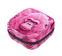 Borsa portaoggetti per assorbenti igienici, scimmia rosa orangutan-13 borsa per kit primo ciclo per ragazze e donne, sacchetto per coppetta mestruale femminile borse per tamponi mestruali Holde