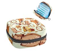 Borsa portaoggetti per assorbenti igienici, simpatico criceto all'aperto in legno albero pascolo borsa per il primo periodo per ragazze e donne, sacchetto per coppette mestruali femminili borse per