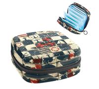 Borsa portaoggetti per assorbenti igienici, stile nautico, elementi nautici, borsa mestruale portatile, per assorbenti igienici, per donne, scuola, ufficio