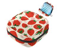 Borsa portaoggetti per assorbenti igienici, Strawberry-790, con cerniera, borsa per mestruazioni femminili per ragazze adolescenti