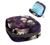 Borsa portaoggetti per assorbenti igienici, teschio di Halloween, 938, borsa per kit per il primo periodo per ragazze e donne, sacchetto per coppetta mestruale femminile borse per tamponi mestruali
