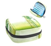 Borsa portaoggetti per assorbenti igienici, tramonto in riva al mare, dente di leone, blowball, borsa per il primo periodo per ragazze e donne, sacchetto per coppette mestruali femminili borse per