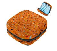 Borsa portaoggetti per assorbenti igienici, zucca di Halloween fantasma Bat-618 Borsa per kit per il primo periodo per ragazze e donne, sacchetto per coppetta mestruale femminile borse per tamponi