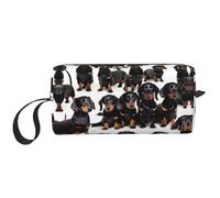 Borsa portaoggetti per cani con bassotto Weiner, piccola borsa per il trucco da viaggio, mini borsa per cosmetici da uomo, Bassotto Weiner Pet Dog, Taglia unica