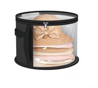 Borsa portaoggetti per cappelli, 1 confezione, organizer pieghevole con bordo rotondo con finestra trasparente, manico rinforzato per viaggi e organizzazione domestica