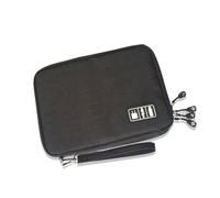Borsa portaoggetti per cavi USB, in nylon, impermeabile, per casa e viaggio, per flash disk elettronici, zaino e borsa, L, colore nero