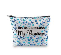 Borsa portaoggetti per diabetici Questa borsa contiene il mio pancreas Diabetes Pouch Type 1 Type 2 Diabete Organizer Bag, Contiene My Pancreas 3uk, alla moda