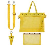 Borsa portaoggetti per filati, in rete trasparente, organizer per lavori a maglia all'uncinetto con design trasparente, accessorio per la casa e l'esterno, compagno di viaggio per la scuola, per