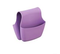 Borsa portaoggetti per lavello in silicone con foro di scarico per evitare l'accumulo di acqua, organizzare spugne e strumenti di pulizia per uno spazio ordinato nel lavello della cucina (viola)