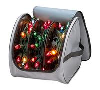 Borsa Portaoggetti Per Luci Di Natale Di Alta Qualità - Materiale Antistrappo 600D/PVC Interno Con Manici Rinforzati - Con 3 Bobine, Contiene Fino a 375 Piedi Di Mini Luci Per Alberi Di Natale, Grigio