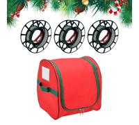 Borsa portaoggetti per luci di Natale, organizer per luci dell'albero di Natale, con 3 bobine, contenitore con manici rinforzati per soggiorno, garage, feste, appartamento, cantina, eventi, attività
