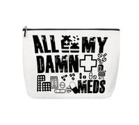 Borsa portaoggetti per medicinali, per donne e ragazze, in tela, organizer per medicinali, da viaggio, per tutte le mie medicine, Meds10