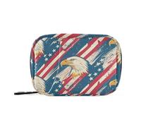 Borsa portaoggetti per medicine con bandiera americana con scomparti staccabili, comoda borsa da viaggio per medicine