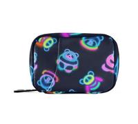 Borsa portaoggetti per medicine con panda fluorescente al neon con scomparti staccabili, organizer per pillole attaccabile 2 volte al giorno per borsa