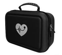 Borsa portaoggetti per misuratore di pressione sanguigna e glucometro, progettata per kit con protezione contro le cadute e ottimizzazione dello spazio (nero)