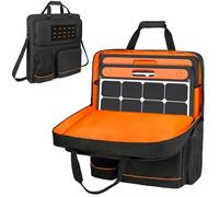 Borsa portaoggetti per pannelli solari compatibile con Jackery SolarSaga 100W 100X/200W, custodia imbottita per 2 pannelli della batteria con tasche multiple e tracolla, solo borsa