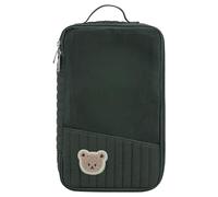 Borsa portaoggetti per pannolini in cotone con ricamo a forma di orsetto, portatile e leggera, borsa per l'organizzazione della cameretta dei bambini, regalo ideale per viaggi e baby shower