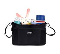 Borsa portaoggetti per passeggino CM, con portabevande e tasche con cerniera, per passeggino e carrello della spesa. Compatibile con tutti i prin