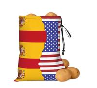 Borsa portaoggetti per patate e cipolle con bandiera della Spagna americana | Borsa organizer con coulisse per ripiani della dispensa, banconi da cucina, aglio, patate, cipolle e alimenti di tutti i
