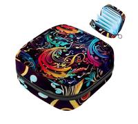 Borsa portaoggetti per sanitari, supporto per assorbenti per allattamento, con cerniera, per le mestruazioni, note musicali, 230 assorbenti mestruali femminili