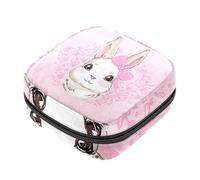 Borsa portaoggetti per sanitari, supporto per assorbenti per allattamento, con cerniera, per ragazze e conigli, con papillon, rosa, femminile, organizer per tamponi mestruali