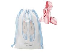 Borsa portaoggetti per scarpe - Borsa portaoggetti per scarpe da ballo con coulisse, tasche leggere anti-polvere per accessori da balletto da viaggio, palestra, azzurro cielo, Se référer au descriptif