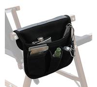 Borsa portaoggetti per sedia a rotelle, borsa per snack da spiaggia all'aperto, organizer per braccioli a doppio strato con tasche multiple, tasca laterale per braccioli per sedia a rotelle per