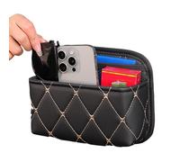 Borsa portaoggetti per sedile auto, borsa per sedile auto, cestino della spazzatura, contenitore per accessori per veicoli, tasca in pelle impermeabile per la maggior parte dei veicoli, bracciolo