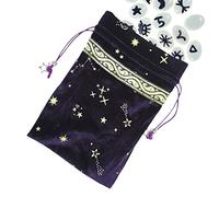 Borsa portaoggetti per tarocchi, custodia in velluto con carta dei tarocchi, motivo segno zodiacale | 13 x 18 cm Novel Tarocco Card & Dice Custodia, Sacchetto per gioielli, Gioco da tavolo Coulisse