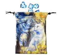 Borsa portaoggetti per tarocchi, custodia per supporto per carte di tarocchi, borsa per riporre a ramponi 13 x 18 cm, custodia di protezione del ponte, gioielli con tasca per gli amanti dei