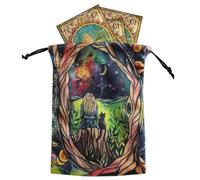 Borsa portaoggetti per tarocchi, organizer da viaggio per divinazione, con coulisse su entrambi i lati, borsa per giochi di tarocchi, borsa con coulisse per appassionati di tarocchi, streghe, maghi