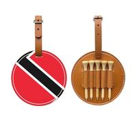 Borsa portaoggetti per tee da golf con bandiera di Trinidad e Tobago, borsa multifunzione per tee da golf, borsa da uomo, materiale durevole in poliuretano