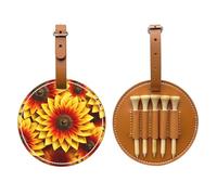 Borsa portaoggetti per tee da golf con girasole rosso e giallo, facile da trasportare e più efficiente nel giocare a golf